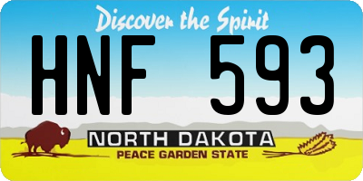 ND license plate HNF593