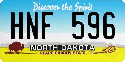 ND license plate HNF596
