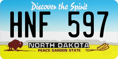 ND license plate HNF597