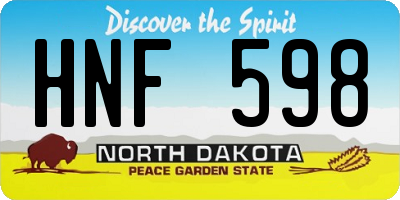 ND license plate HNF598