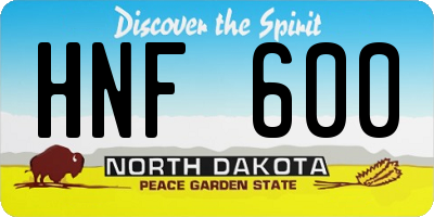 ND license plate HNF600