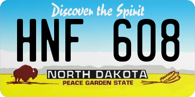 ND license plate HNF608