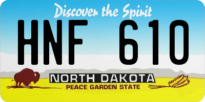 ND license plate HNF610