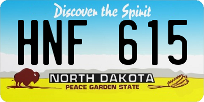 ND license plate HNF615