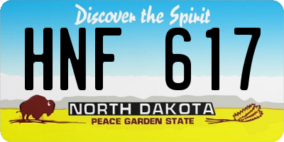ND license plate HNF617