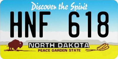 ND license plate HNF618