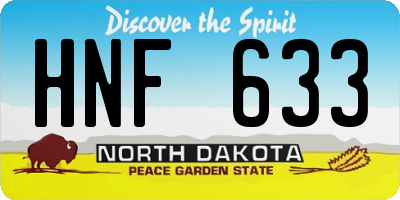 ND license plate HNF633