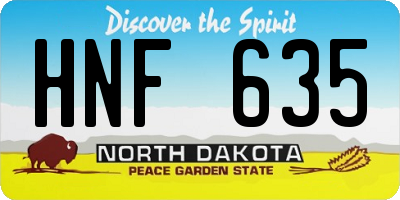 ND license plate HNF635