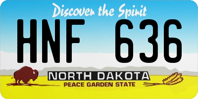 ND license plate HNF636