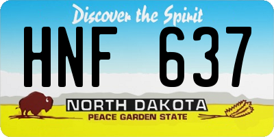 ND license plate HNF637