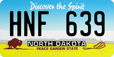 ND license plate HNF639