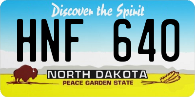 ND license plate HNF640