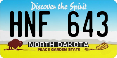 ND license plate HNF643