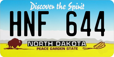 ND license plate HNF644