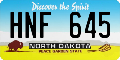 ND license plate HNF645