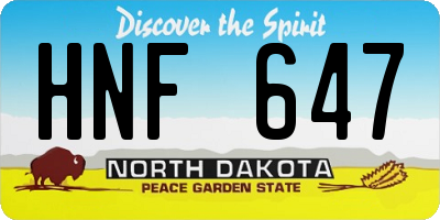 ND license plate HNF647