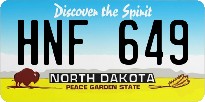 ND license plate HNF649