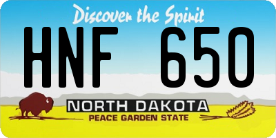 ND license plate HNF650