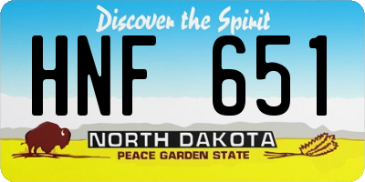 ND license plate HNF651