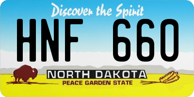ND license plate HNF660