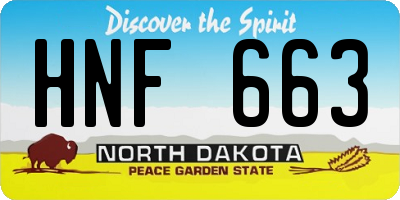 ND license plate HNF663