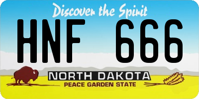 ND license plate HNF666