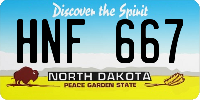 ND license plate HNF667