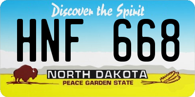 ND license plate HNF668