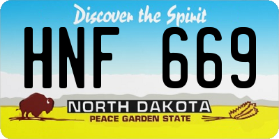 ND license plate HNF669