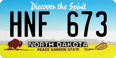ND license plate HNF673