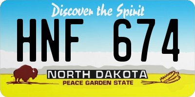 ND license plate HNF674