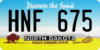 ND license plate HNF675