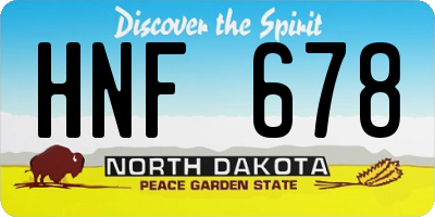 ND license plate HNF678