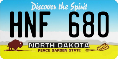 ND license plate HNF680