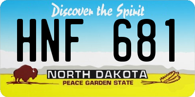 ND license plate HNF681
