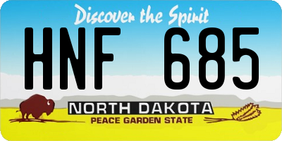ND license plate HNF685