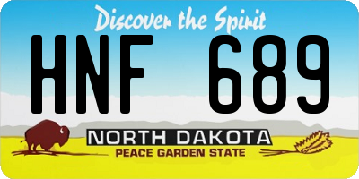 ND license plate HNF689