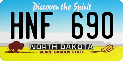ND license plate HNF690