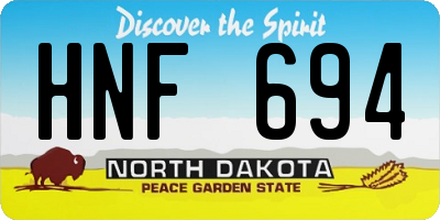 ND license plate HNF694