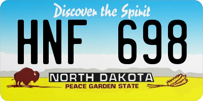 ND license plate HNF698