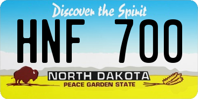 ND license plate HNF700