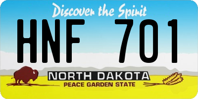 ND license plate HNF701