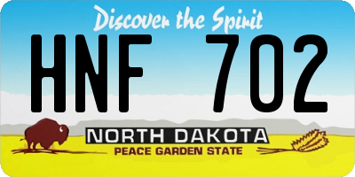 ND license plate HNF702