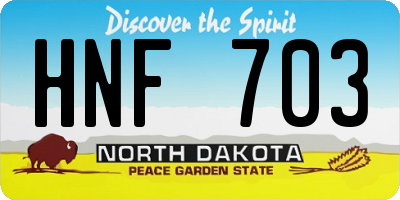 ND license plate HNF703