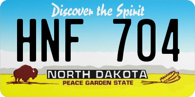 ND license plate HNF704