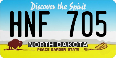 ND license plate HNF705