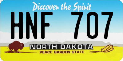 ND license plate HNF707