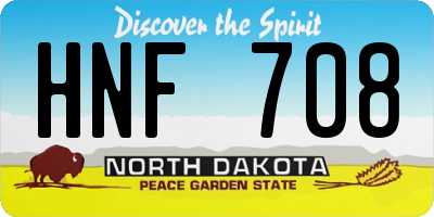 ND license plate HNF708