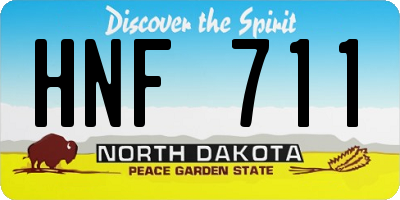 ND license plate HNF711