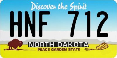 ND license plate HNF712